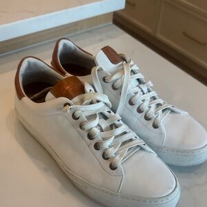 Sz 9.5 Good Man Brand White and Brown Sneakers